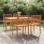 Juego de comedor para jardín 5 piezas madera maciza de teca de vidaXL, Conjuntos de jardín - Ref: Foro24-3100787, Precio: 711...