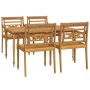 Juego de comedor para jardín 5 piezas madera maciza de teca de vidaXL, Conjuntos de jardín - Ref: Foro24-3100787, Precio: 711...