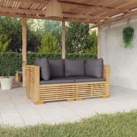 Sofá esquina jardín con cojines 2 piezas madera maciza teca de vidaXL, Conjuntos de jardín - Ref: Foro24-3100864, Precio: 454...