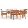 Juego comedor de jardín 7 piezas con cojines madera maciza teca de vidaXL, Conjuntos de jardín - Ref: Foro24-3100792, Precio:...
