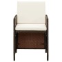 Set comedor de jardín 5 pzas con cojines ratán sintético marrón de vidaXL, Conjuntos de jardín - Ref: Foro24-3095512, Precio:...