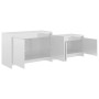 Mueble de TV madera contrachapada blanco brillo 146,5x35x50 cm de vidaXL, Muebles TV - Ref: Foro24-809815, Precio: 58,15 €, D...