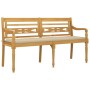 Banco Batavia con cojín beige madera maciza de teca 150 cm de vidaXL, Bancos de jardín - Ref: Foro24-3100829, Precio: 244,96 ...