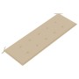 Banco Batavia con cojín beige madera maciza de teca 150 cm de vidaXL, Bancos de jardín - Ref: Foro24-3100829, Precio: 244,96 ...