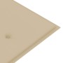 Banco Batavia con cojín beige madera maciza de teca 150 cm de vidaXL, Bancos de jardín - Ref: Foro24-3100829, Precio: 244,96 ...