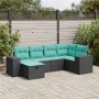 Set de sofás de jardín 6 piezas y cojines ratán sintético negro en Conjuntos de jardín | Comprar online en Foru.es