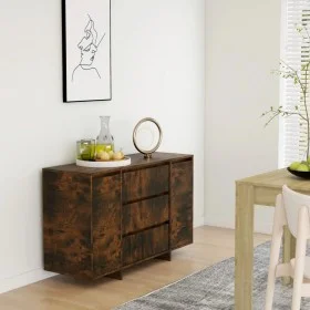 Aparador con 3 cajones roble ahumado 120x41x75 cm de vidaXL, Aparadores - Ref: Foro24-813062, Precio: 125,36 €, Descuento: %