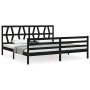 Estructura de cama con cabecero madera maciza negro 200x200 cm de vidaXL, Camas y somieres - Ref: Foro24-3194400, Precio: 174...