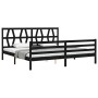 Estructura de cama con cabecero madera maciza negro 200x200 cm de vidaXL, Camas y somieres - Ref: Foro24-3194400, Precio: 174...