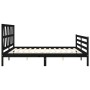 Estructura de cama con cabecero madera maciza negro 200x200 cm de vidaXL, Camas y somieres - Ref: Foro24-3194400, Precio: 174...