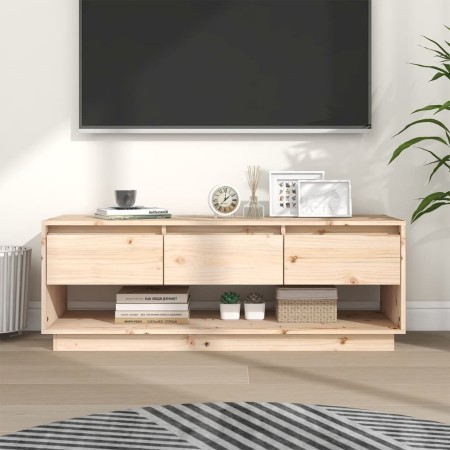 Mueble de TV de madera maciza de pino 110,5x34x40 cm de vidaXL, Muebles TV - Ref: Foro24-813844, Precio: 75,87 €, Descuento: %