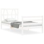 Estructura de cama con cabecero madera maciza blanco 90x200 cm de vidaXL, Camas y somieres - Ref: Foro24-3194362, Precio: 97,...