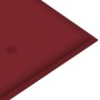 Banco Batavia con cojín rojo vino madera maciza de teca 150 cm de vidaXL, Bancos de jardín - Ref: Foro24-3100835, Precio: 247...