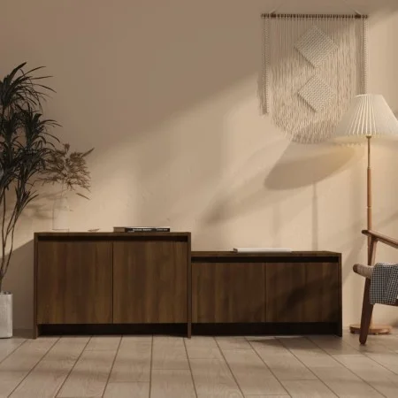 Mueble de TV madera de ingeniería marrón roble 146,5x35x50 cm de vidaXL, Muebles TV - Ref: Foro24-813028, Precio: 60,60 €, De...