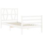 Estructura de cama con cabecero madera maciza blanco 90x200 cm de vidaXL, Camas y somieres - Ref: Foro24-3194362, Precio: 97,...