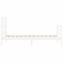 Estructura de cama con cabecero madera maciza blanco 90x200 cm de vidaXL, Camas y somieres - Ref: Foro24-3194362, Precio: 97,...