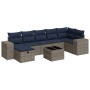 Set de sofás de jardín y cojines 8 piezas ratán sintético gris en Conjuntos de jardín | Comprar online en Foru.es