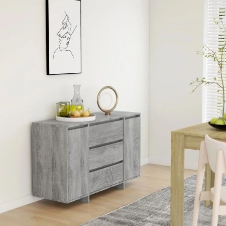 Aparador con 3 cajones gris Sonoma 120x41x75 cm de vidaXL, Aparadores - Ref: Foro24-813063, Precio: 127,30 €, Descuento: %