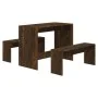 Juego de comedor 3 piezas madera ingeniería roble ahumado de vidaXL, muebles para cocinas y comedores - Ref: Foro24-812969, P...