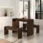 Juego de comedor 3 piezas madera ingeniería roble ahumado de vidaXL, muebles para cocinas y comedores - Ref: Foro24-812969, P...