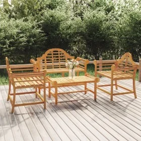 Juego muebles de jardín 4 piezas madera maciza teca de vidaXL, Conjuntos de jardín - Ref: Foro24-3100779, Precio: 672,08 €, D...