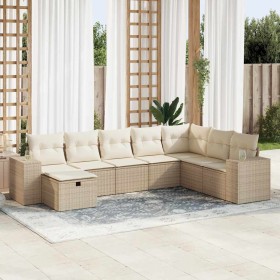 Set de sofás de jardín y cojines 8 piezas ratán sintético beige en Conjuntos de jardín | Comprar online en Foru.es