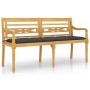 Banco Batavia con cojín antracita madera maciza de teca 150 cm de vidaXL, Bancos de jardín - Ref: Foro24-3100841, Precio: 245...