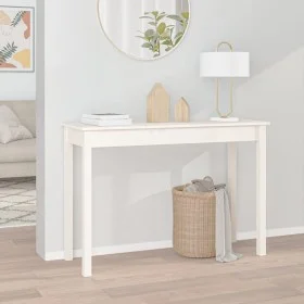 Mesa consola de madera maciza de pino blanco 110x40x75 cm de vidaXL, Mesas auxiliares - Ref: Foro24-814240, Precio: 75,33 €, ...