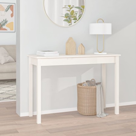 Mesa consola de madera maciza de pino blanco 110x40x75 cm de vidaXL, Mesas auxiliares - Ref: Foro24-814240, Precio: 76,81 €, ...