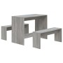Set de comedor 3 pzas madera de ingeniería gris Sonoma de vidaXL, muebles para cocinas y comedores - Ref: Foro24-812970, Prec...