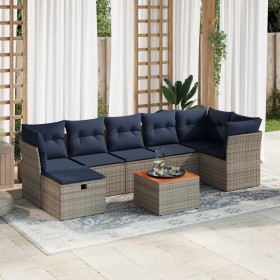 Set de sofás de jardín y cojines 8 piezas ratán sintético gris en Conjuntos de jardín | Comprar online en Foru.es