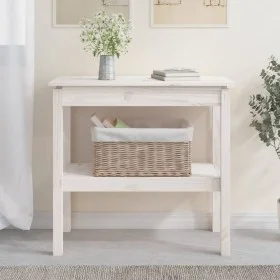 Mesa consola de madera maciza de pino blanco 80x40x75 cm de vidaXL, Mesas auxiliares - Ref: Foro24-814305, Precio: 68,20 €, D...