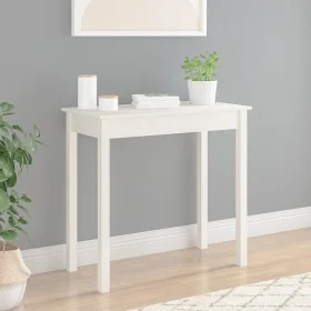 Mesa consola de madera maciza de pino blanco 80x40x75 cm de vidaXL, Mesas auxiliares - Ref: Foro24-814245, Precio: 60,89 €, D...