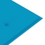 Banco Batavia con cojín azul madera maciza de teca 150 cm de vidaXL, Bancos de jardín - Ref: Foro24-3100830, Precio: 242,30 €...
