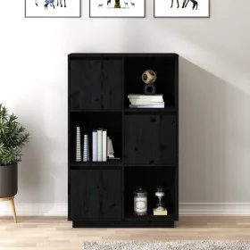 Aparador alto de madera maciza de pino negro 74x35x117 cm de vidaXL, Aparadores - Ref: Foro24-814368, Precio: 112,68 €, Descu...