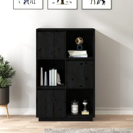 Aparador alto de madera maciza de pino negro 74x35x117 cm de vidaXL, Aparadores - Ref: Foro24-814368, Precio: 112,68 €, Descu...