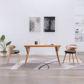 Sillas de comedor 2 uds madera curvada y cuero sintético negro en Sillas de comedor | Comprar online en Foru.es
