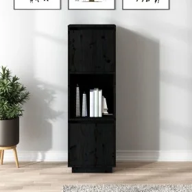 Aparador alto de madera maciza de pino negro 38x35x117 cm de vidaXL, Aparadores - Ref: Foro24-814363, Precio: 68,85 €, Descue...
