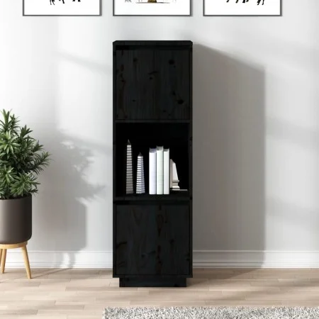 Aparador alto de madera maciza de pino negro 38x35x117 cm de vidaXL, Aparadores - Ref: Foro24-814363, Precio: 68,85 €, Descue...