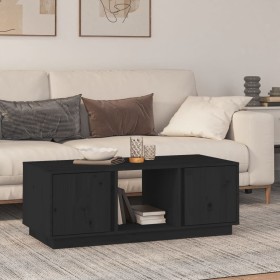Mesa de centro de madera maciza de pino negro 110x50x40 cm de vidaXL, Mesas de centro - Ref: Foro24-814428, Precio: 84,76 €, ...