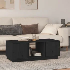 Mesa de centro de madera maciza de pino negro 110x50x40 cm de vidaXL, Mesas de centro - Ref: Foro24-814428, Precio: 84,76 €, ...