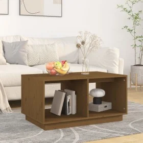 Mesa de centro madera maciza de pino marrón miel 80x50x40 cm de vidaXL, Mesas de centro - Ref: Foro24-814437, Precio: 56,05 €...