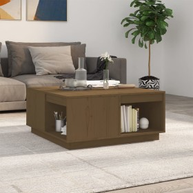 Mesa de centro madera maciza de pino marrón miel 80x81x36,5 cm de vidaXL, Mesas de centro - Ref: Foro24-814527, Precio: 92,02...