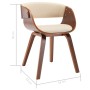 Silla de comedor madera curvada y cuero sintético crema en Sillas de comedor | Comprar online en Foru.es
