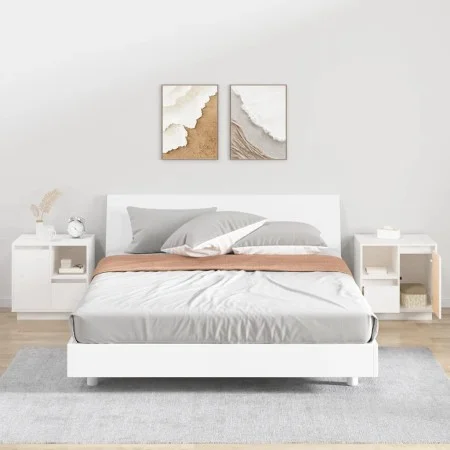 Mesitas de noche 2 uds madera maciza pino blanco 50x34x50 cm by vidaXL, Nightstands - Ref: Foro24-814482, Price: 126,94 €, Di...