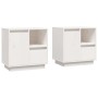 Mesitas de noche 2 uds madera maciza pino blanco 50x34x50 cm de vidaXL, Mesitas de noche - Ref: Foro24-814482, Precio: 128,54...