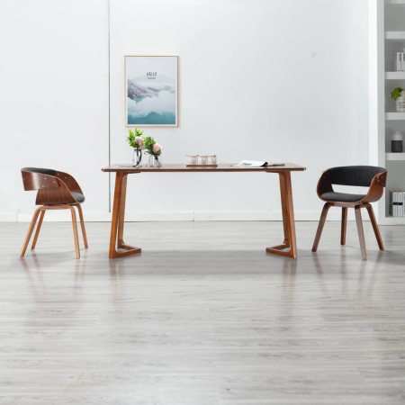 Silla de comedor madera curvada y tela gris en Sillas de comedor | Comprar online en Foru.es