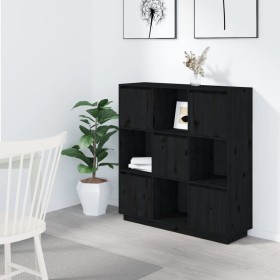 Aparador alto de madera maciza de pino negro 110,5x35x117 cm de vidaXL, Aparadores - Ref: Foro24-814373, Precio: 129,39 €, De...