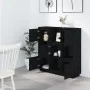 Aparador alto de madera maciza de pino negro 110,5x35x117 cm de vidaXL, Aparadores - Ref: Foro24-814373, Precio: 128,09 €, De...