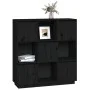 Aparador alto de madera maciza de pino negro 110,5x35x117 cm de vidaXL, Aparadores - Ref: Foro24-814373, Precio: 128,09 €, De...